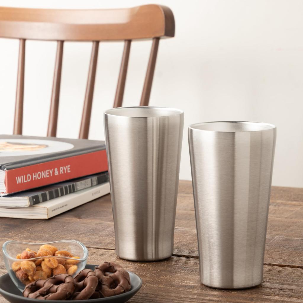 Maebata Luxe Pair of Thermo Plain 51218 Tumblers, & Plain, 340ml,