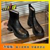 Thick-soled 2025 short boots new retro autumn and winter heightening small elastic thin Martin boots women's spring and autumn