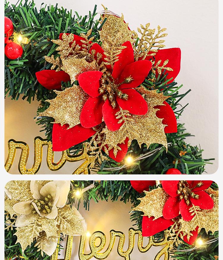 Large 30/40cm Christmas Flower Wreath for Home, Window, or Hotel Decor