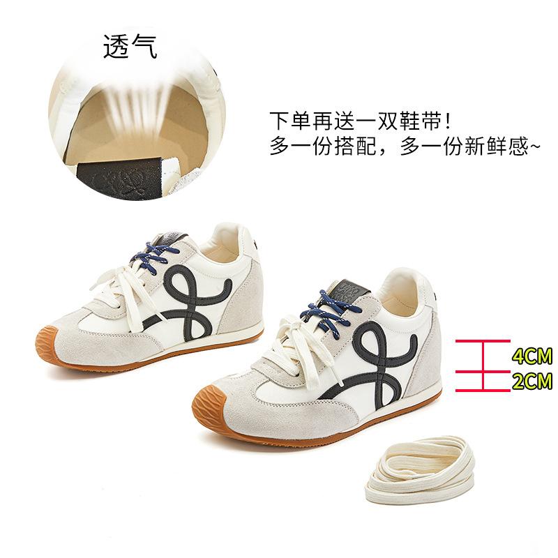 inner height increase 4cm pair of shoelaces Dexun shoes 2025 autumn new mango head Forrest Gump shoes women's casual sports shoes women