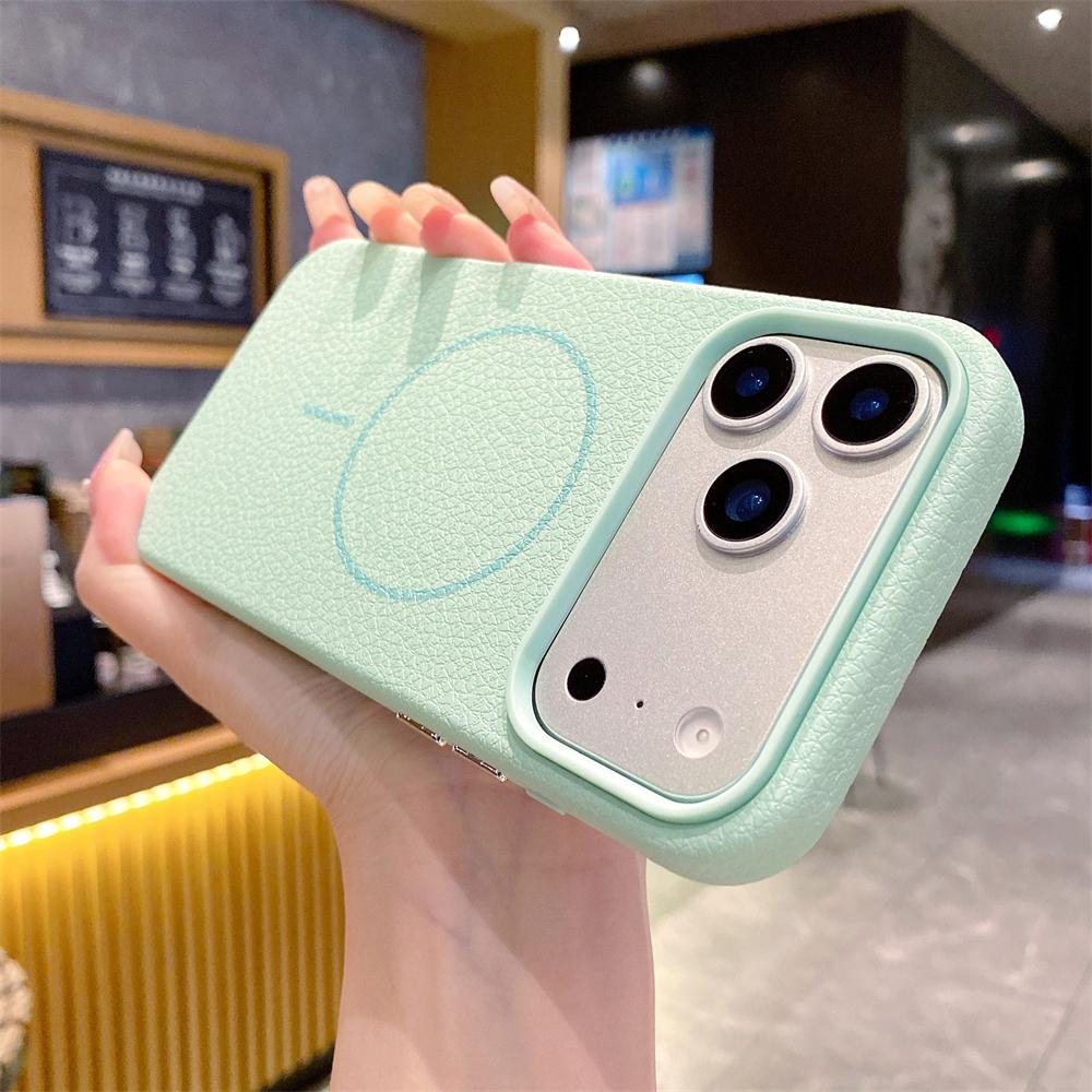 Business PU Leather Magnetic Case For iPhone 17 16 15 14 13 12 Pro Max Air For Magsafe Wireless Charge Shockproof Cover