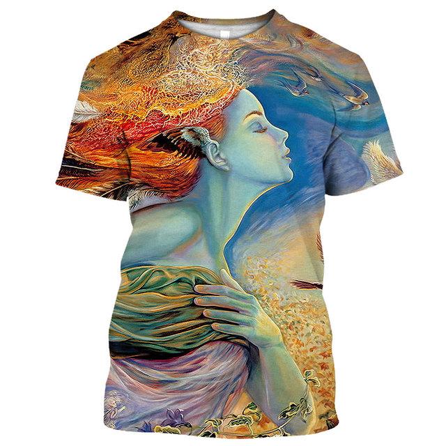 New Men's T-shirt 3D Print Body Art Men's Clothing Tees O Neck Oversized Casual Short Sleeve Shirt Cool Hip Hop Streetwear