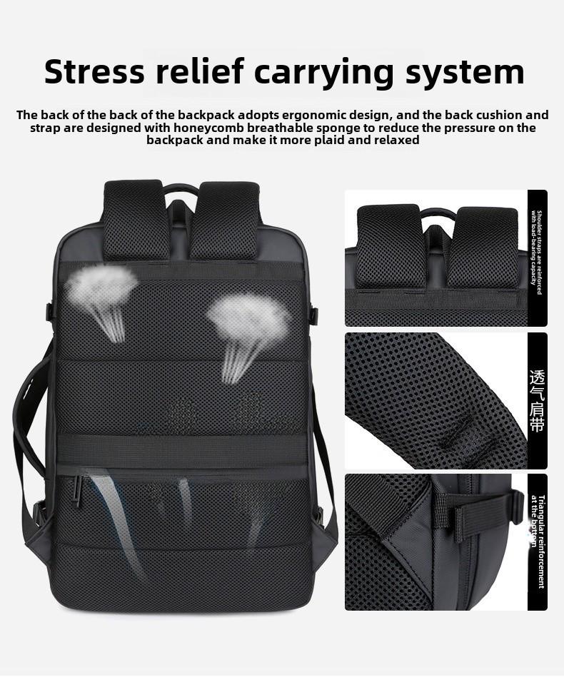 Men's Travel Business Backpack - High-End, Large-Capacity, Waterproof, Fashionable Shoulder Bag for Commuting and Computers.