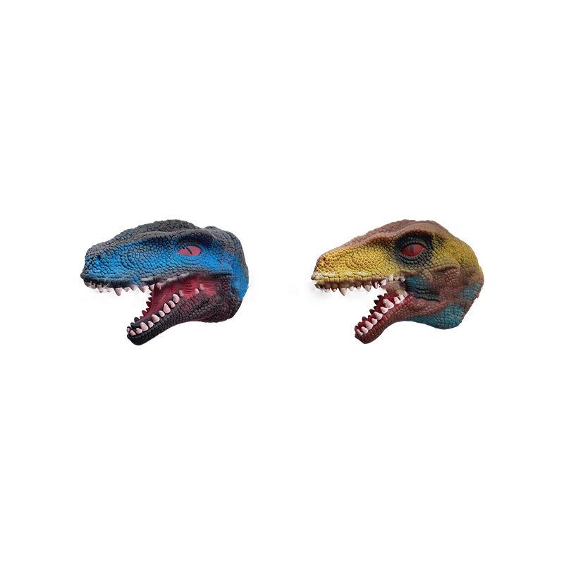 Simulation Dinosaur Puppet Gloves Soft Rubber Triceratops Tyrannosaurus Rex Simulated Animal Gloves Boys Toys