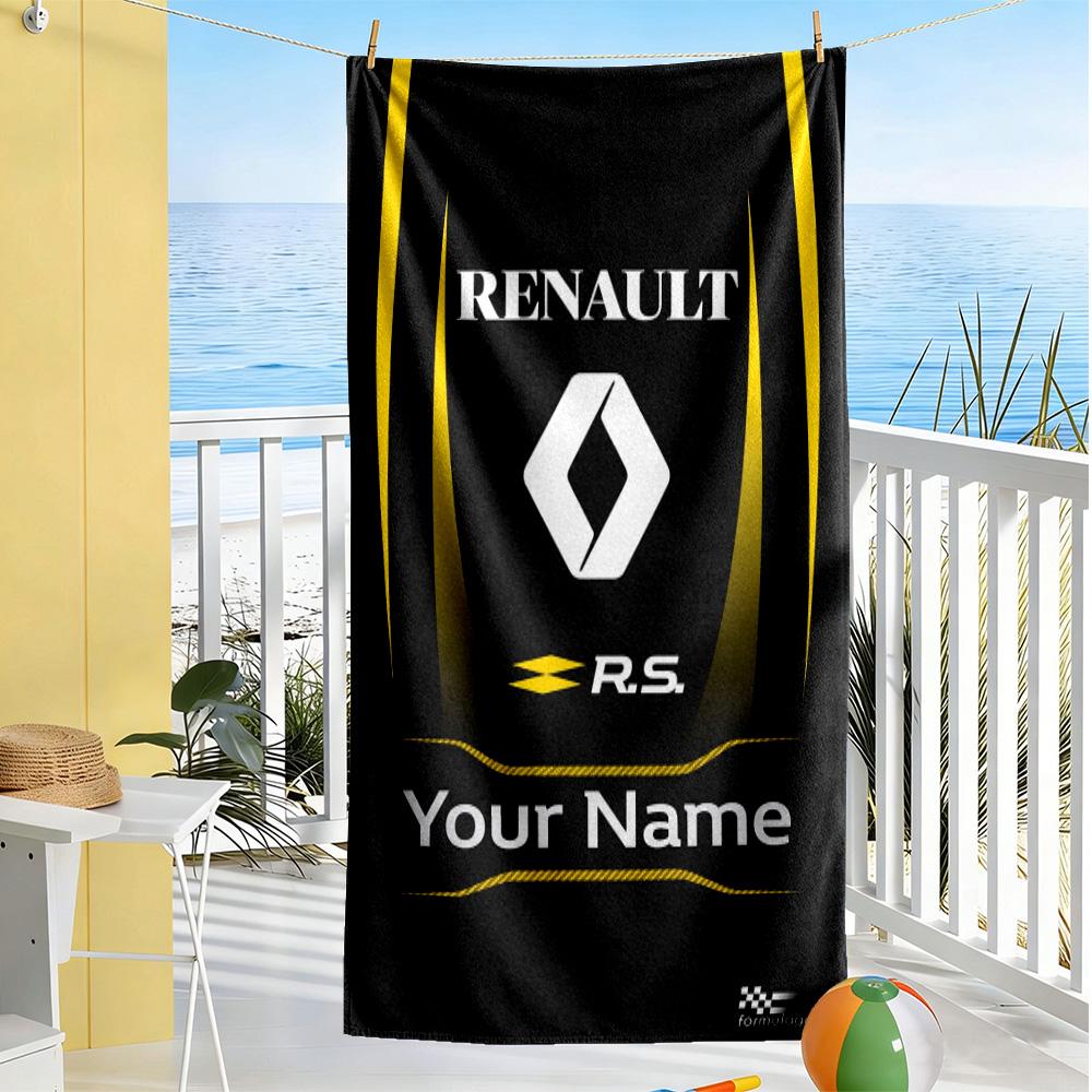 Renault Personalized Name Beach Towel Super Soft & Absorbent Ideal for Travel Outdoor Swim Pool Yoga Surf Camping Hiking Gym Gift Holiday