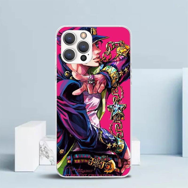 JoJo's Bizarre Adventure Kujo Jotaro Soft Cover for iPhone 16 17 Air 15 14 Pro Max 16E Phone Case 13 Mini 12 11 7 SE 8 Print Pat