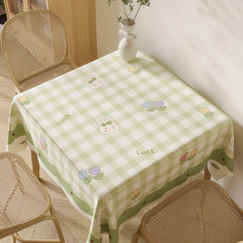 Square Table Tablecloth Waterproof, Oil-Proof And Anti-Scalding Square Household Small Fresh Dining Table And Chairs Modern And Simple