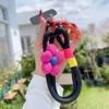 Modisches dehnbares Nylon-Handy-Lanyard mit floralem Akzent T-förmigem Clip Universell für Smartphones Schlüsselanhänger