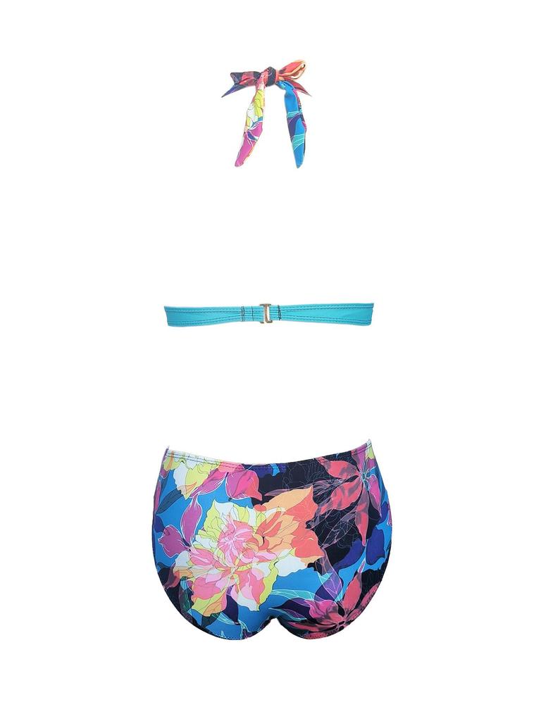 2025 Plus Size Lace-up Split Bikini - European & American Style Women's Swimsuit