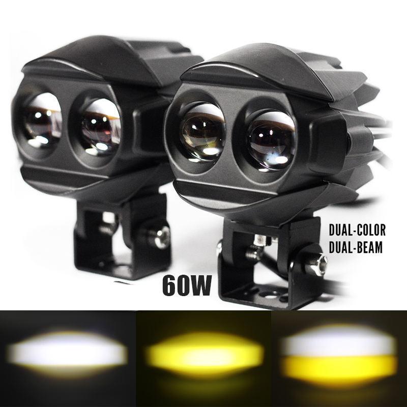 Motorcycle External Spotlight LED Light, Single Piece, Yellow-white Auxiliary Mini Driving Light