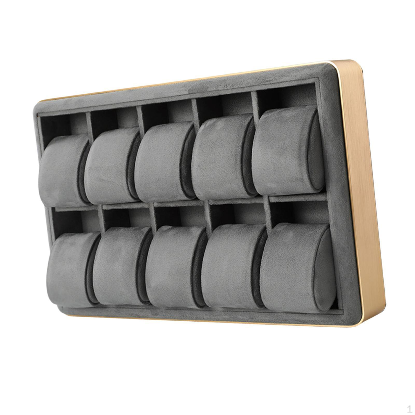

Подставка для ювелирных изделий, большой держатель для часов, многоцелевая пластина с 10 ячейками серый