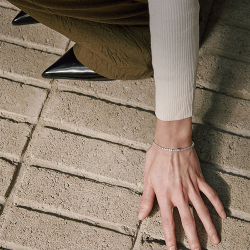 green [925 silver] Eight.silver.69 / handle dew bracelet