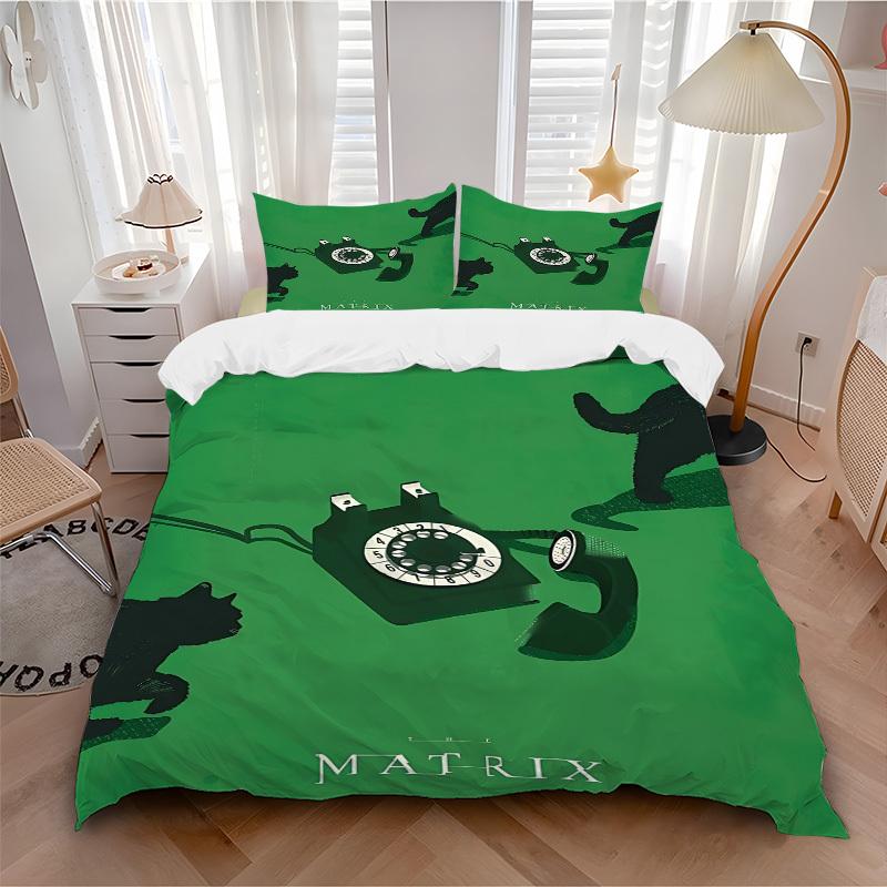 

3pcs The Matrix Bedding Set, Soft Polyester Duvet Cover and Pillowcases Machine Washable Seasons all suitable 27 135x200cm