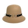 Hat Female Autumn And Winter Small Edge Belt Buckle Woolen Bucket Hat French Retro Top Hat Hepburn Style Washbasin Hat