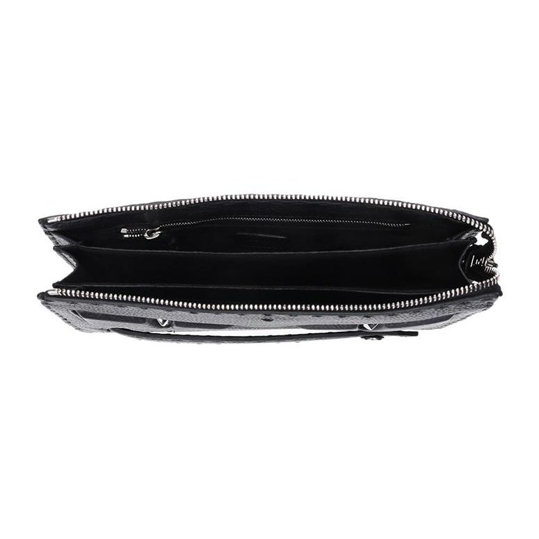 Fendi Metal Monster Eyes Calfskin Clutch Men Clutch Black 7VA3508KLF0GXN