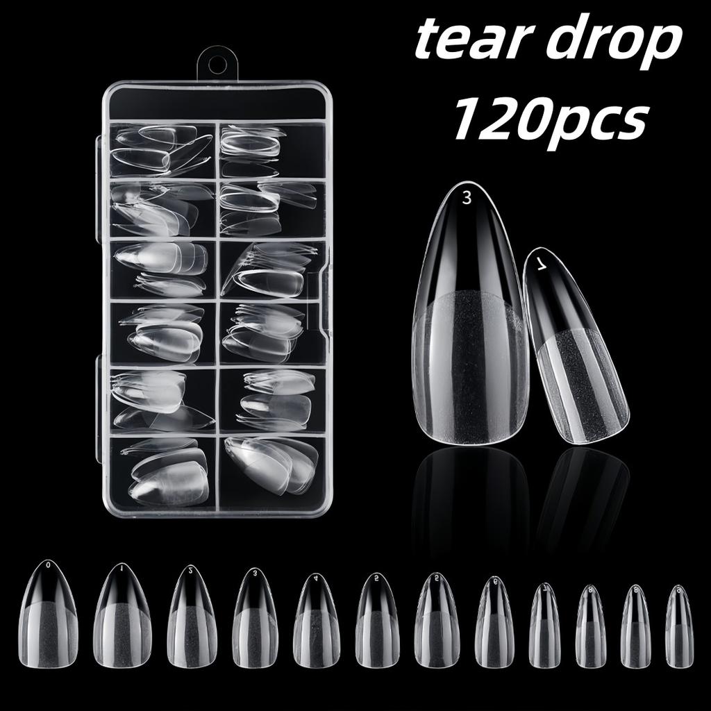 120Pcs Semi Matte Nail Patches Transparent Full Stick Ultra-Thin And Traceless Wearable Fake Nail Extension For Home Diy Salon