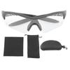 Outdoor Sunglasses Windproof UV Protection TR Ergonomics Riding Sunglasses for Hiking Children Black Frame Transparent Lens