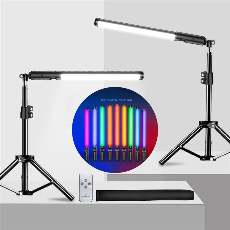 Photography Lighting Stick RGB Handheld LED Light Wand USB Rechargeable 3000-6000K Home Party RGB Fill Lights LED Flash