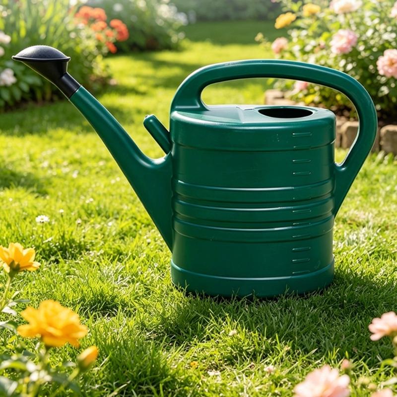 3L Flower Watering Can with Long Neck, Plastic Garden Watering Can with Sprinkler Head and Carry Handle for Indoor Pots and Outdoor Flowers