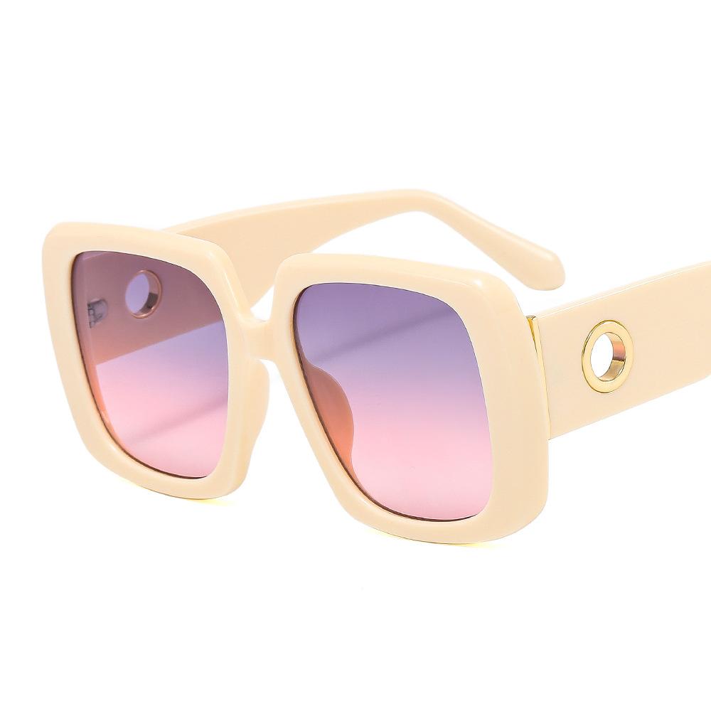 XY9164 Ins Trendy Women Oversized Shades Hole Leg Designer Sun Glasses Summer New Big Frame Square Sunglasses