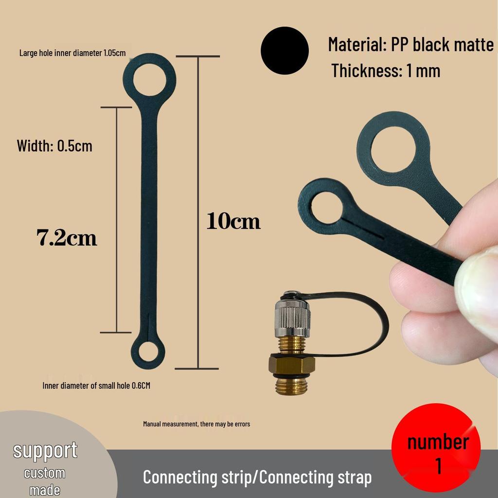 Black Plastic Connector Strip with Cap Buckle and Connecting Rope