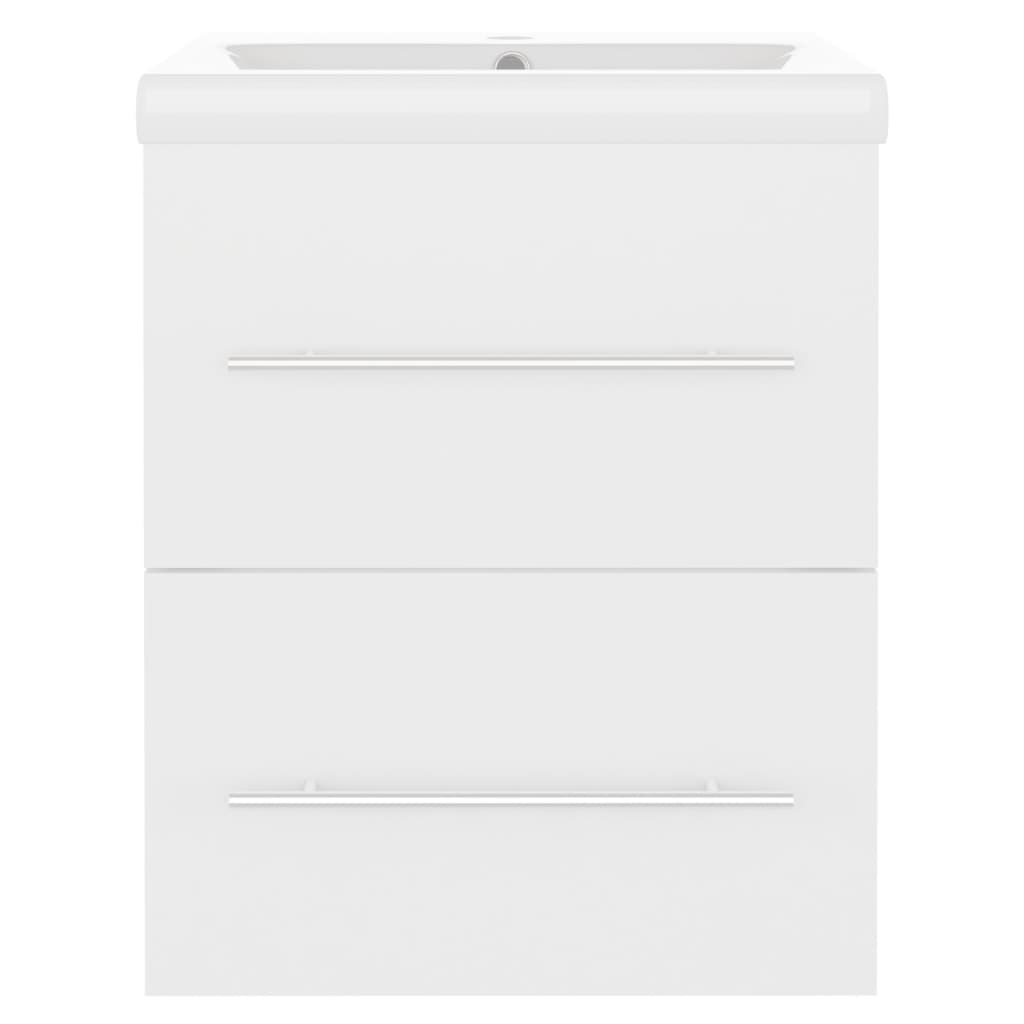 Vidaxl Cabinet with Built-in Sink, White, Wood-based Material