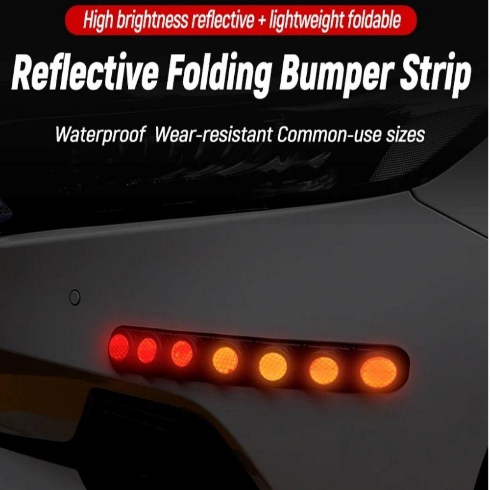 2pcs Safety Warning Bumper Reflector Strips Self-Adhesive Reflective Car Decal  For Car SUV Truck