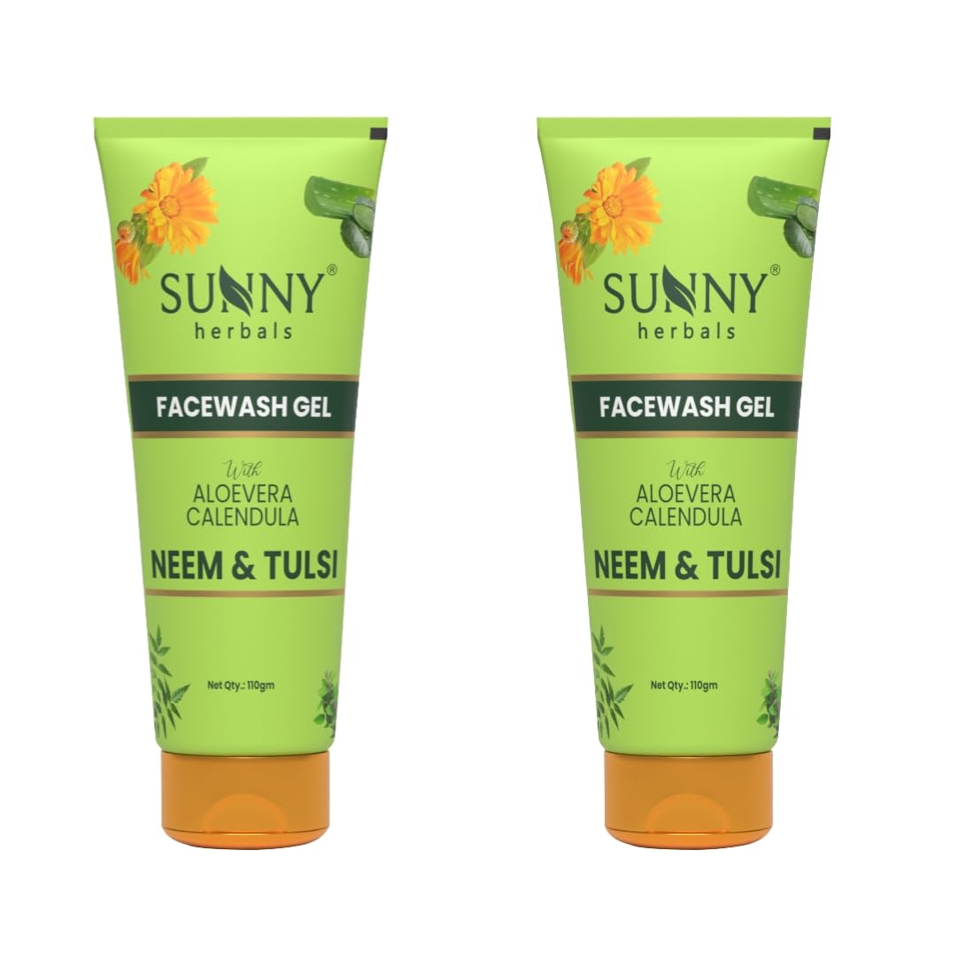 

Sunny Herbals Aloe Vera Face Wash Gel for All Skin Types, 110ml Pack of 2, Hydrating and Oil Control