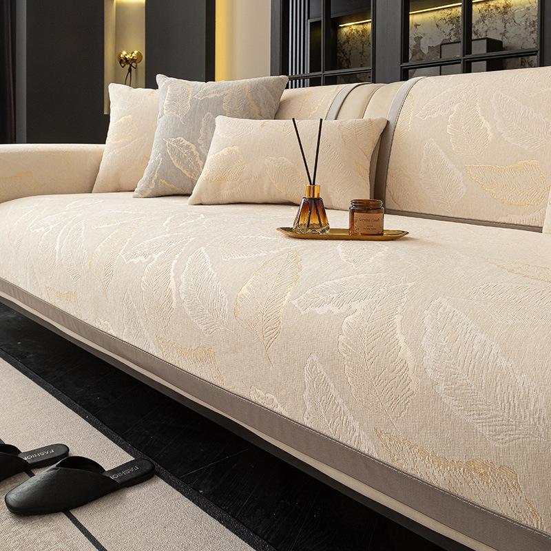 Thick Cotton-Blend Sofa Cover, Cozy Couch Cover And Snug Sofa Slipcover For 2-3 Seater Living Rooms