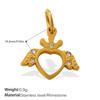18K Gold-Plated Stainless Steel Moon Heart Diamond Pendant for DIY Jewelry