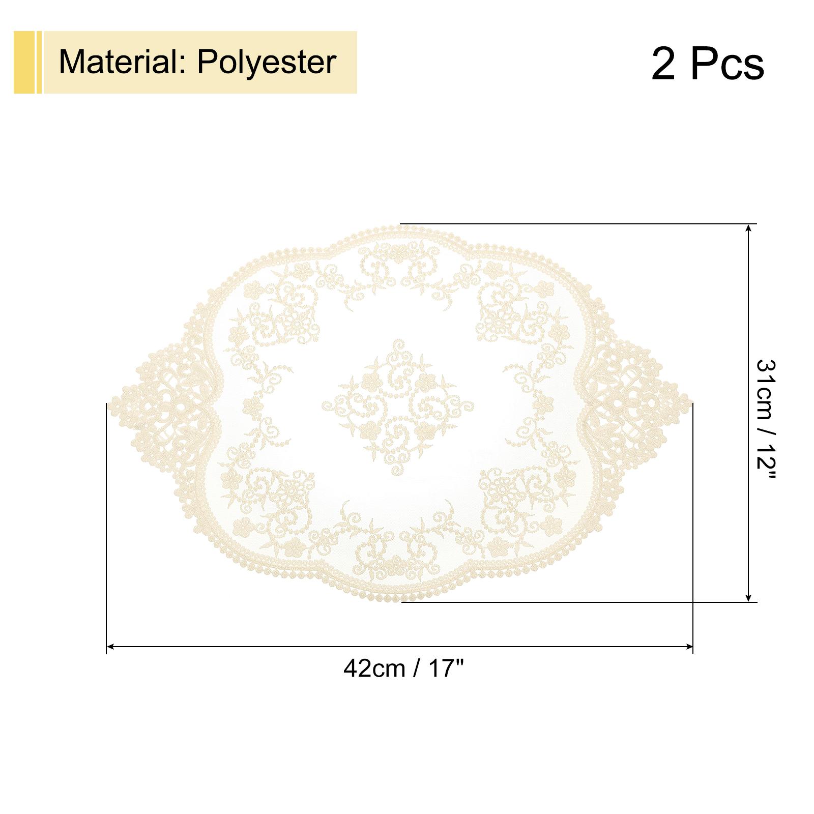 

2 шт. Ретро кружевные салфетки, Французские вязаные крючком салфетки овальные вышитые полые подставки под чашки вазы настольные коврики для обеденного стола кухни вечеринки бежевый