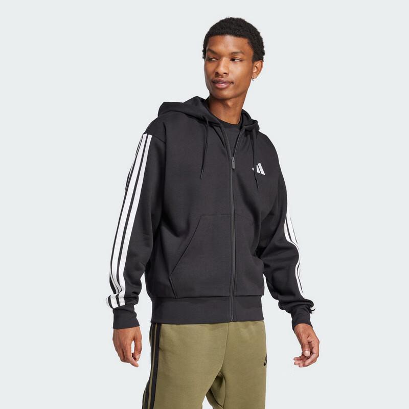adidas Men's Sport Style 3-Stripes Hooded Knit Jacket