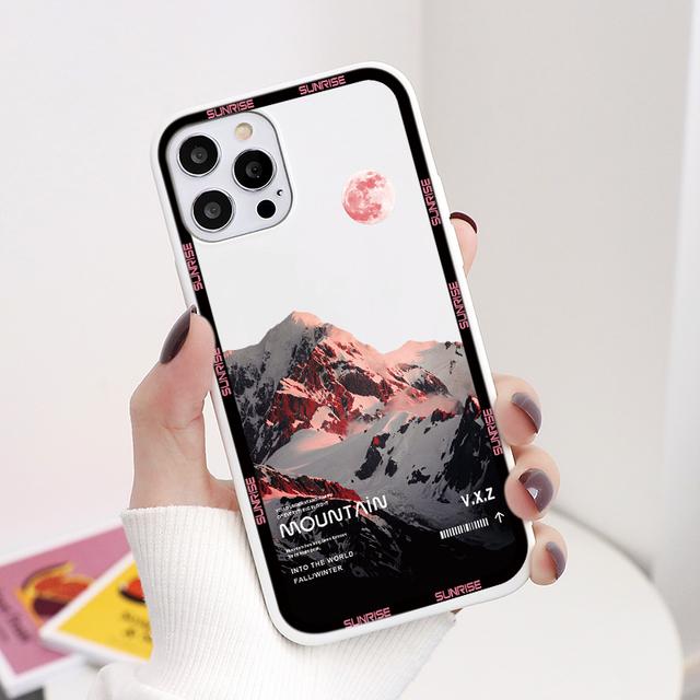 

Чохол для телефону Snow Mountain Sunset для Iphone 14 13 12 11 Pro Xs Max Xr X Se 2022 2020 8 7 6 6s Plus Soft Tpu протиударний Funda Etui For iPhone 12 Pro