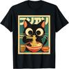 Cat Eating Ramen Japanese Graphic Funny Kawaii Cat Anime T-Shirt