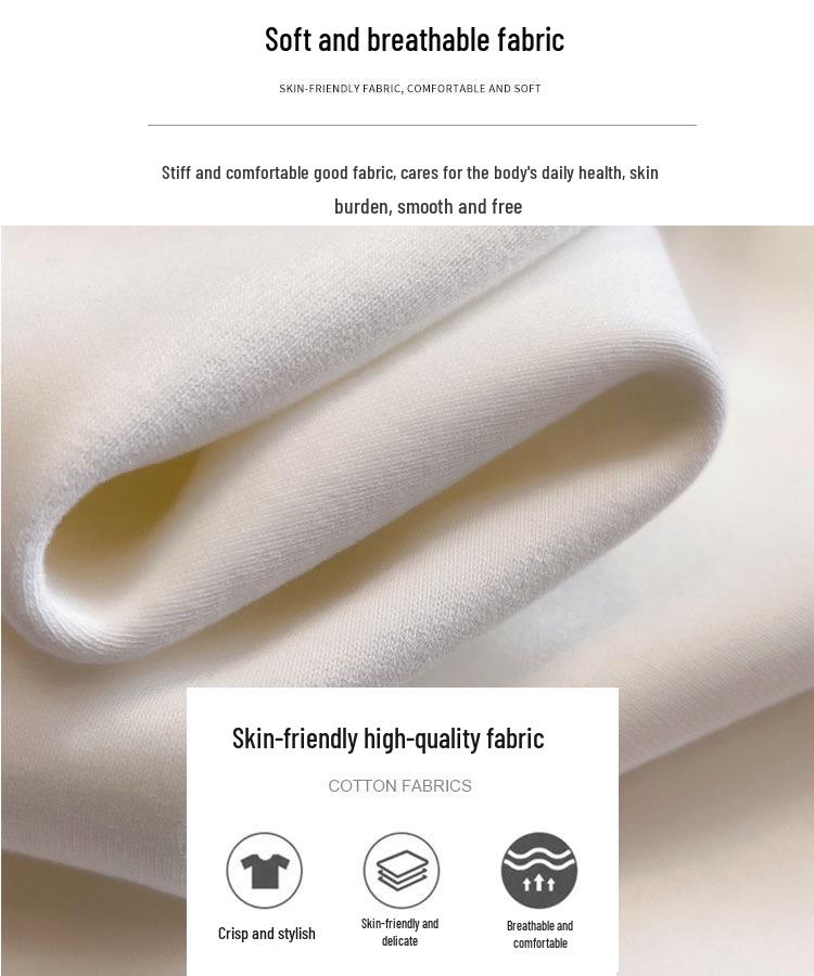 European-Style Fleece-Lined Women's Cotton Base Layer, White Long-Sleeved T-Shirt, Hip-Length, New for Autumn/Winter 2024