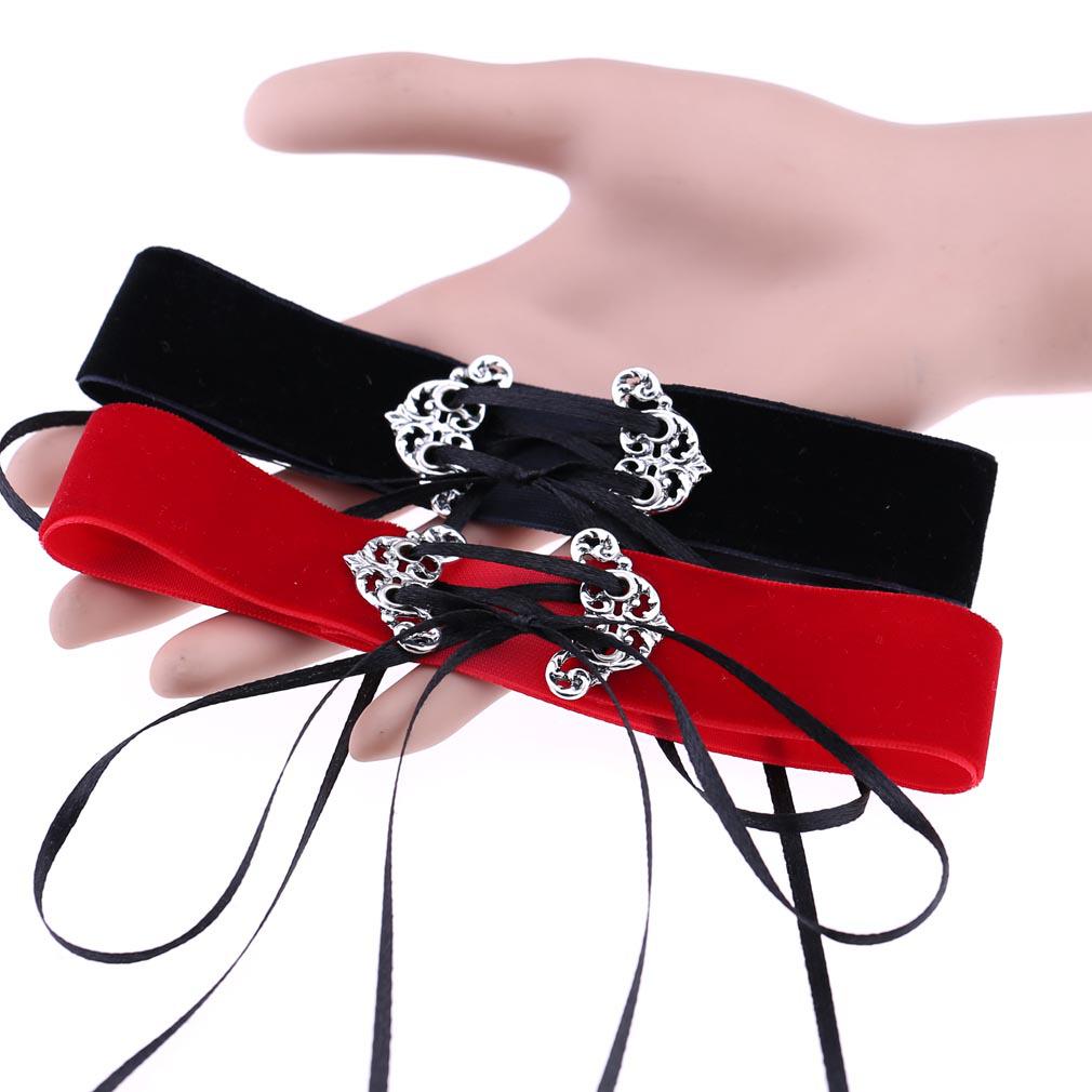 Wide Velvet Choker, Hollow Alloy Pendant Soft Velvet Streetwear Neck Collar