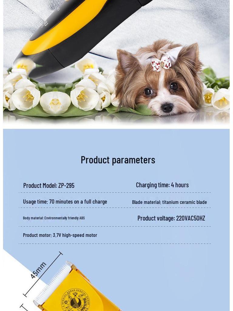 Lili Rechargeable Pet Hair Trimmer for Cats, Dogs, and Rabbits - Universal Electric Clipper for Long Hair 