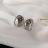 Silver Needle Water Drop Doudou Geometric Earrings European and American Personality Design Sense Earrings Niche Simple Metal Wind Earrings