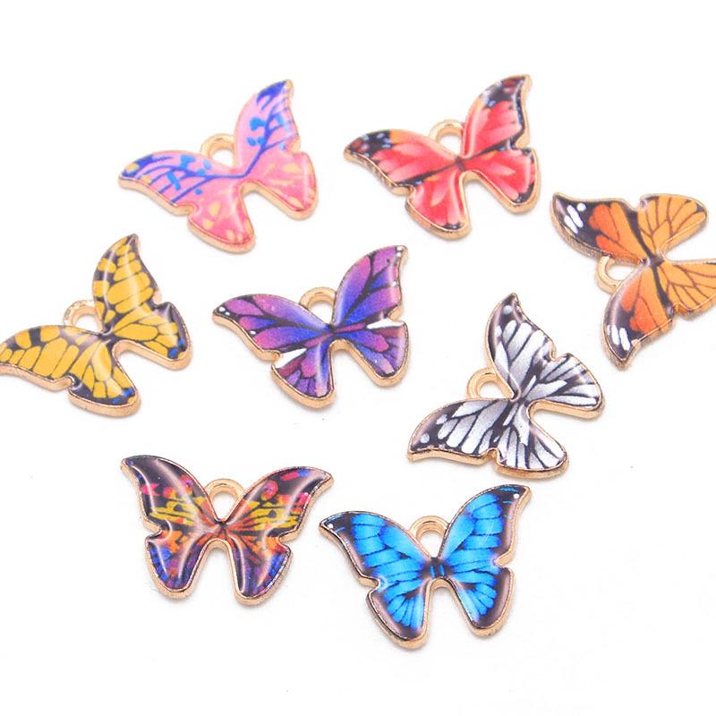 Colorful Enamel Butterfly Pendants - 15 Colors, 2 Styles for DIY Necklaces & Bracelets