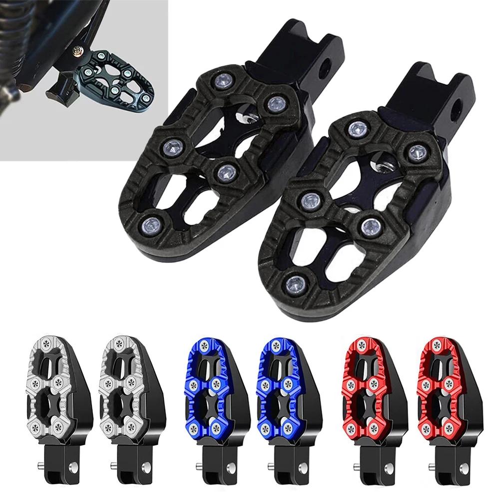 2PCS Aluminum Alloy Motorcycle Foot Pedals Angle Adjustable for Cafe Racer Scooter ATV E-Bike Foot Rests Foot Pegs Universal