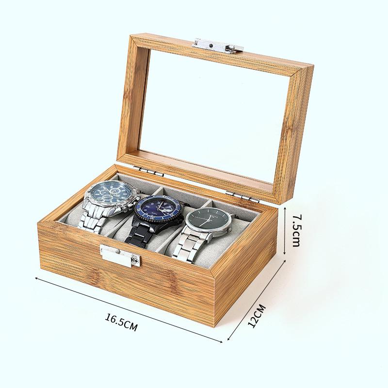 Cross-Border Bamboo Wood Watch and Jewelry Storage Box