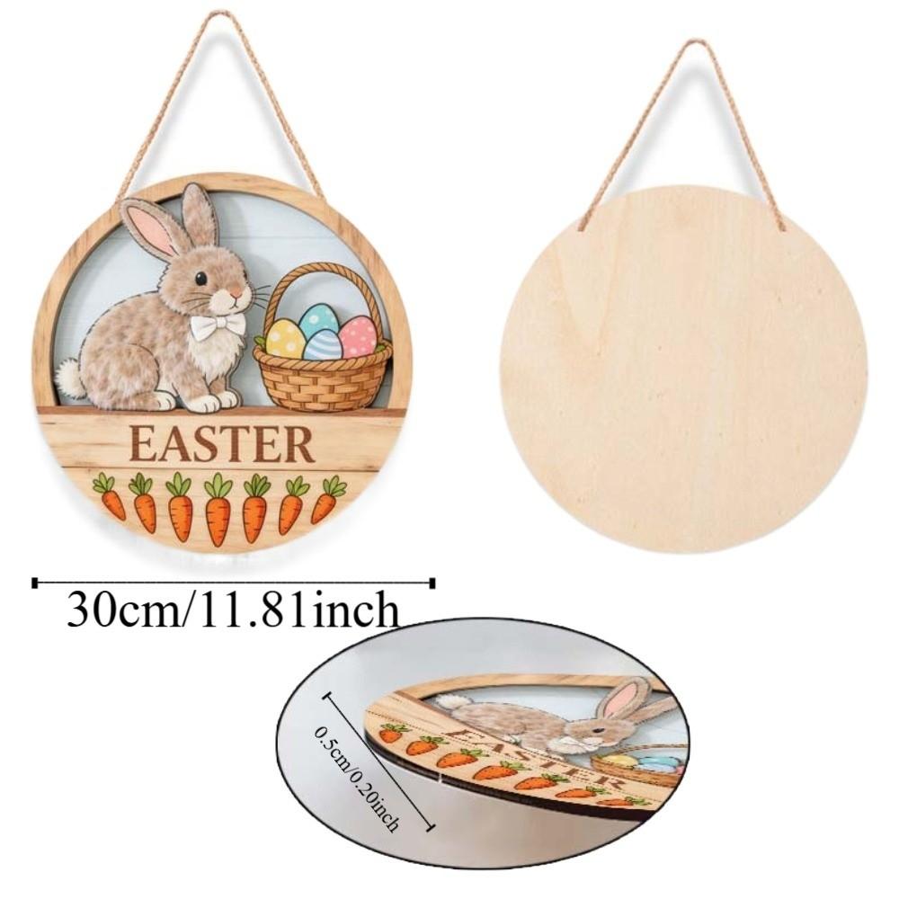 Carrot Door Hanging Ornaments Egg Easter Day Door Decoration Shop Wooden Easter Pendant  Wall