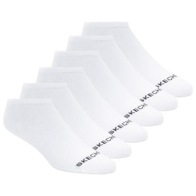 Skechers 6pk Womens Cotton Nshw Blac, Unisex White Socks