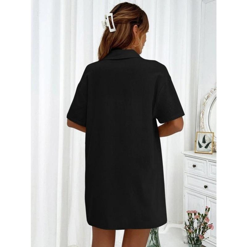 Damenmode Casual Sommer Frühling Einfarbig Druck Kurzarm POLO Kragen Blusen & Hemden Hosen Hosen Anzüge