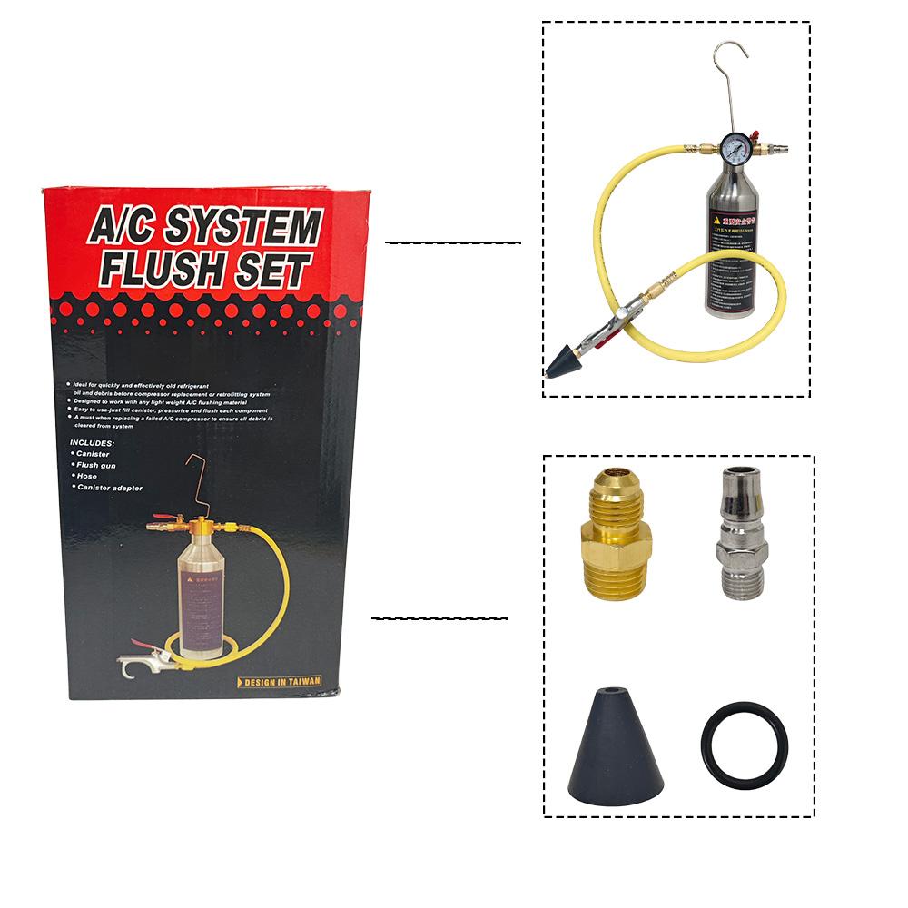Kit di Strumenti Sicuri per Lavaggio AC con Azoto con Raccordi Completi per Evaporatore Condensatore Auto