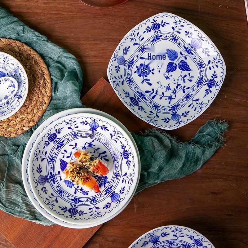 Jingdezhen Blue & White Ceramic Dinnerware Set: Plates, Bowls, Dishes, Spoons - Perfect for Housewarming Gift