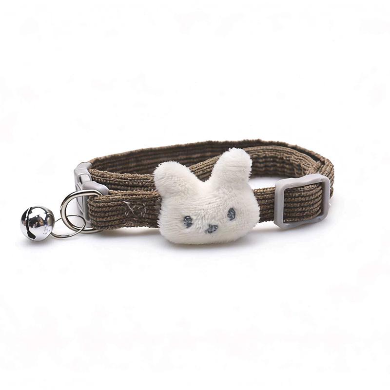 2026 Cute Corduroy Pet Collar with Cartoon Bell for Dogs & Cats