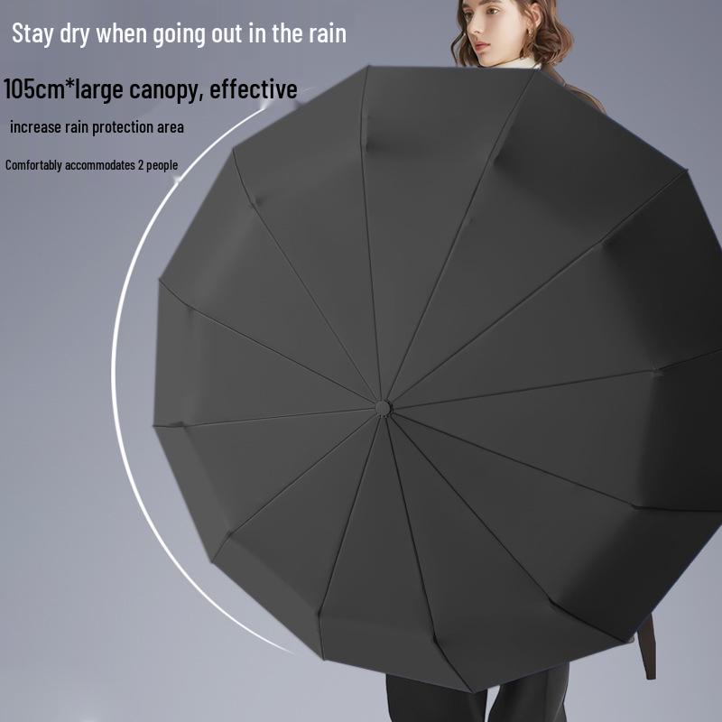 Large Automatic Folding Umbrella for Men & Women - Dual-Use Sun & Rain Protection with UV Sunshade