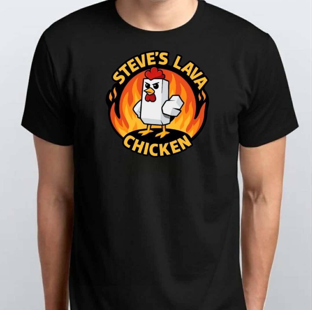 Steve s Lava Chicken Chicken Jockey T-SHIRT S M L XL XXL 3 4 XL Black White S