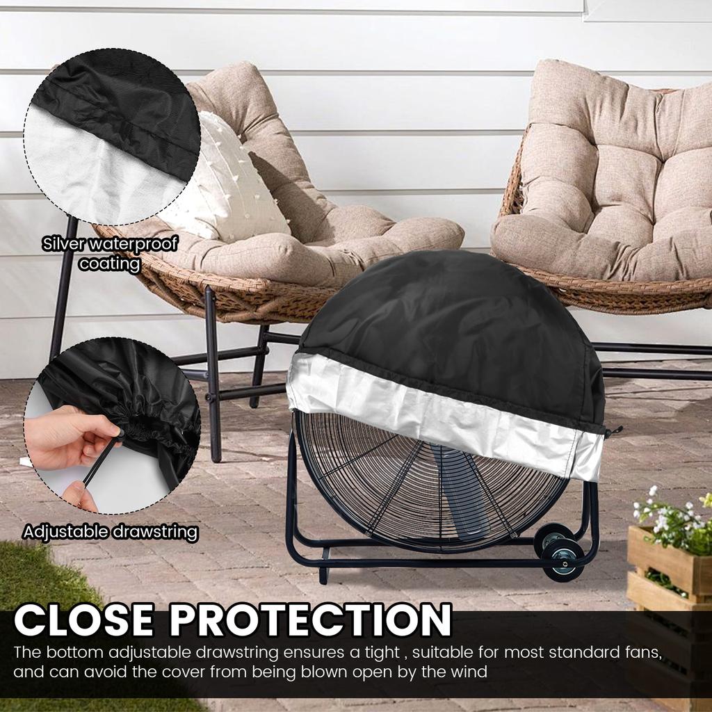 2 Stück Faltbare Industrieller Elektroventilatorabdeckung Wasserdicht und Staubdicht Outdoor-Abdeckung Oxford-Gewebe Ventilatorschutzabdeckung für Fabrik